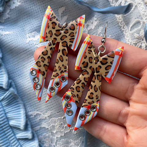 Leopard Bow Earrings