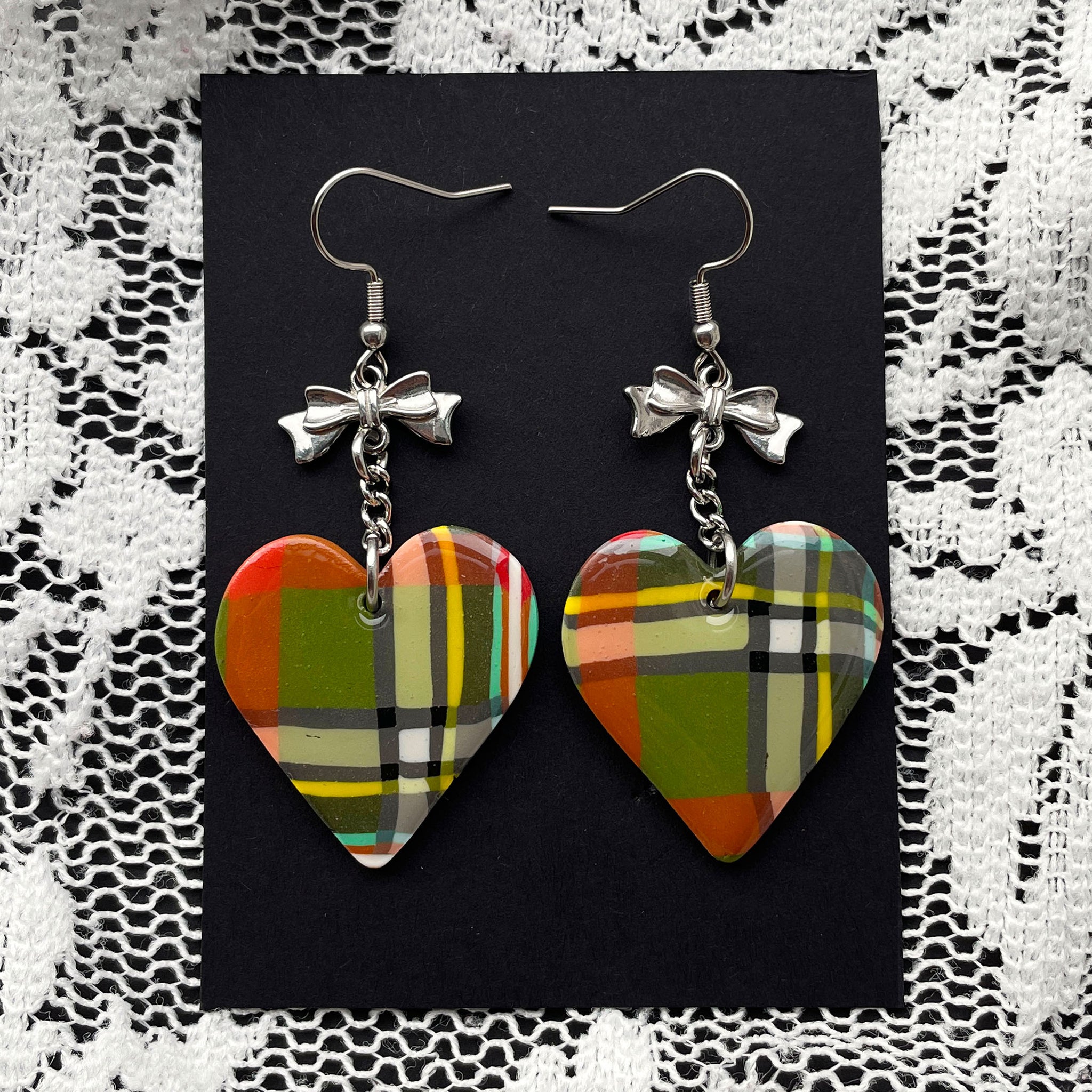 Green Tartan Hearts