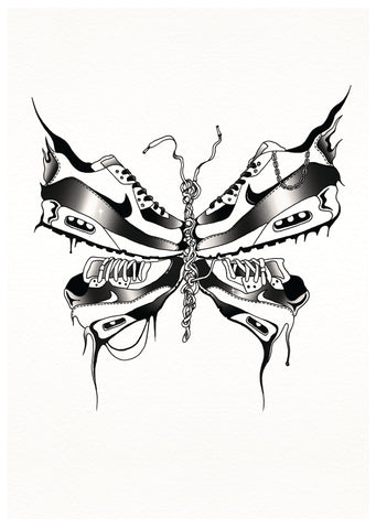 Airmax Butterfly Print - B&W